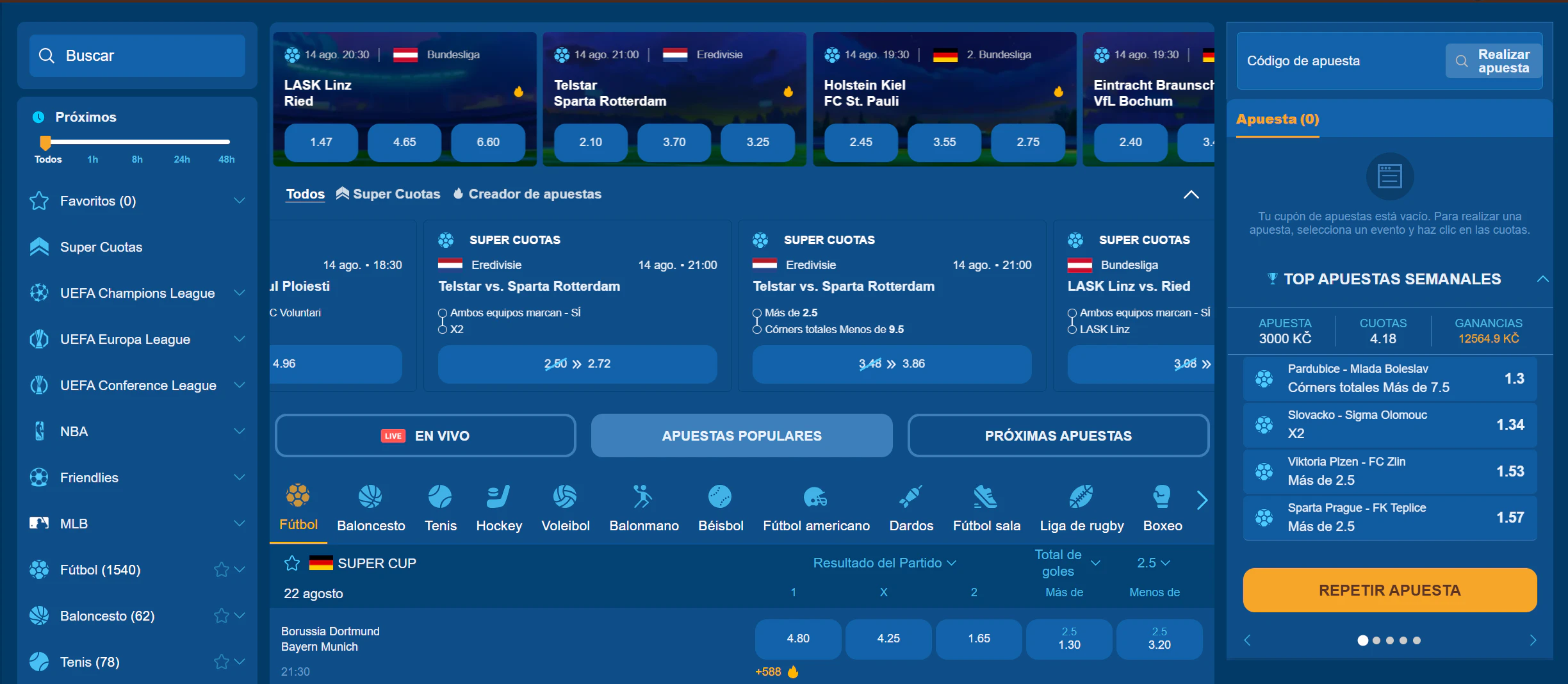 Apuestas deportivas y eSports en Winbay